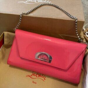Christian Louboutin Vero Docat Clutch Pat P144 Darling Barbie Pink